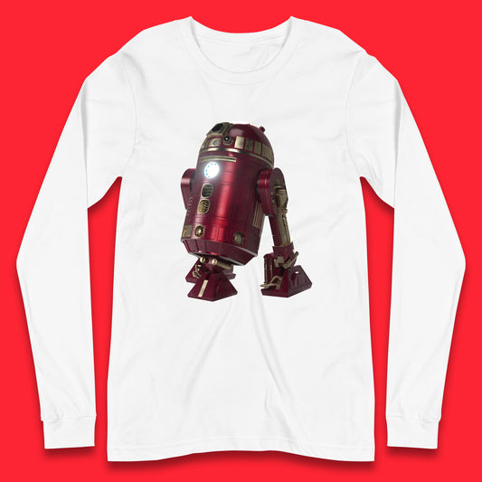 The Iron Man Spoof R2-D2 The Clone Wars Galaxy's Edge Trip R2D2 Ready To Rock Star Wars 46th Anniversary Long Sleeve T Shirt