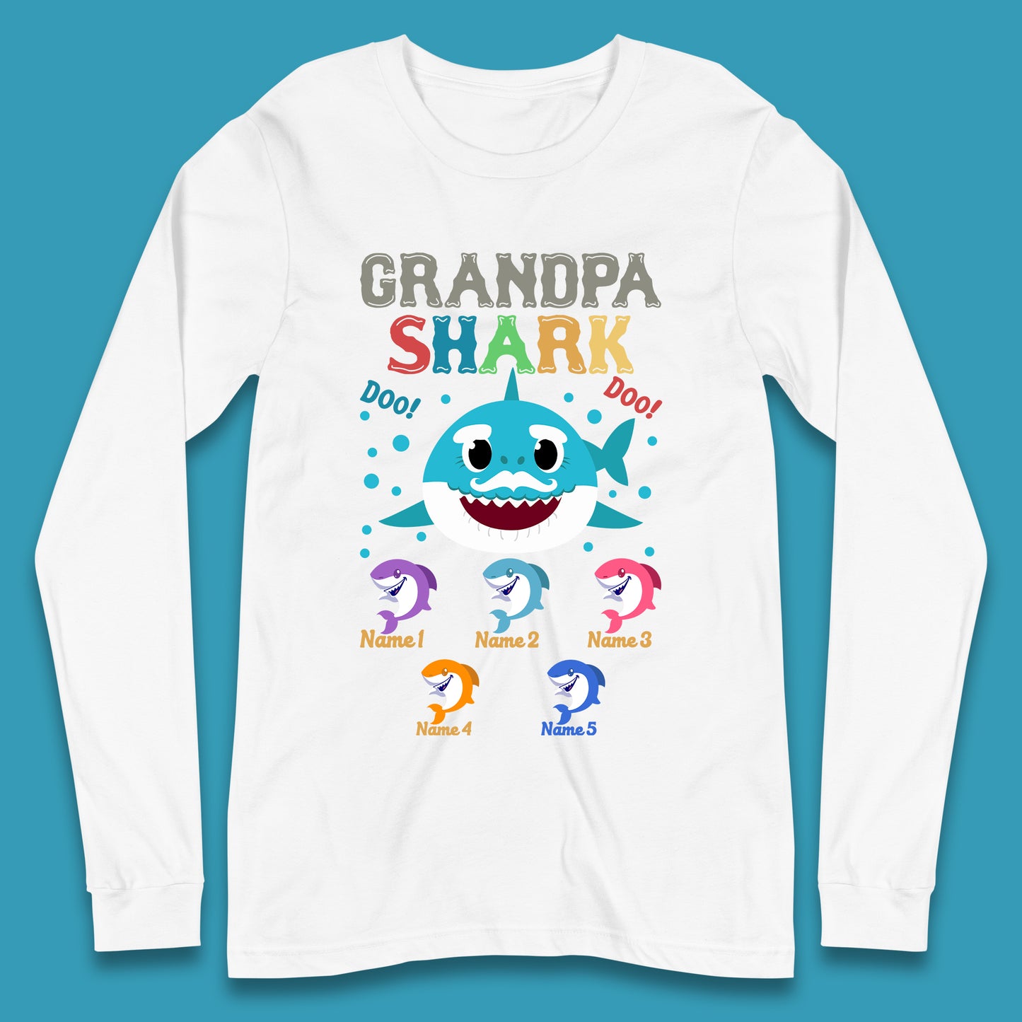 Personalised Grandpa Shark Long Sleeve T-Shirt