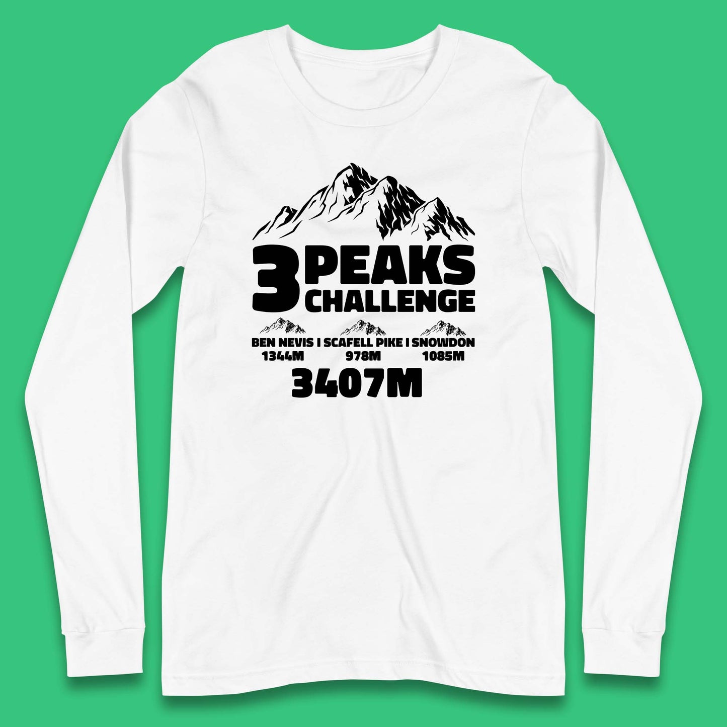 3 Peaks Challenge Hiking Long Sleeve T Shirt