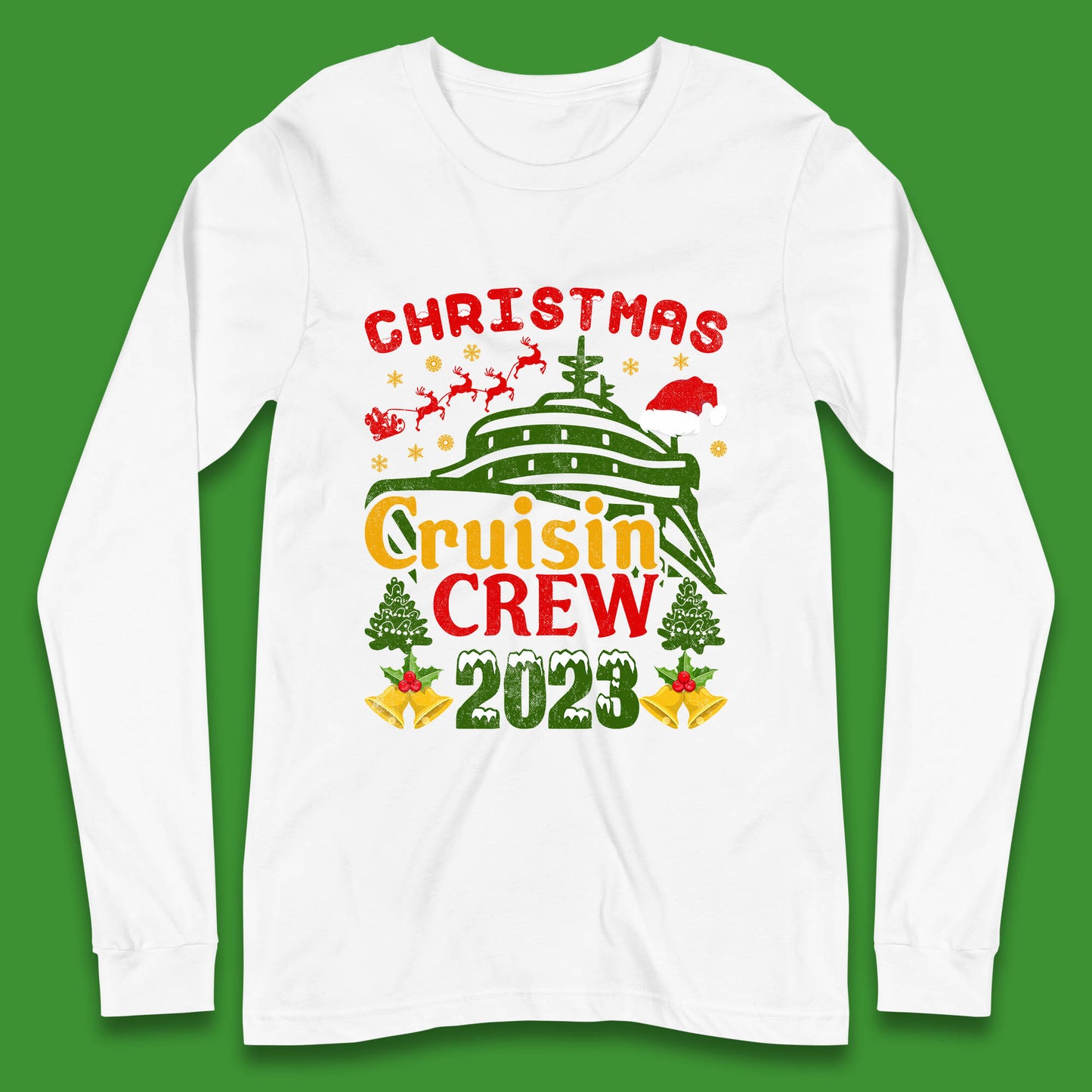 Christmas Cruisin Crew 2023 Xmas Cruise Vacation Cruising Squad Long Sleeve T Shirt