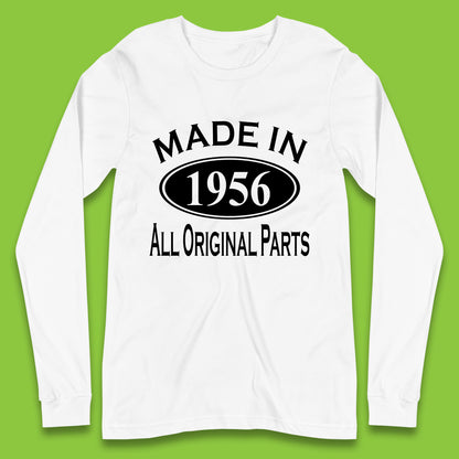 Made In 1956 All Original Parts Vintage Retro 67th Birthday Funny 67 Years Old Birthday Gift Long Sleeve T Shirt