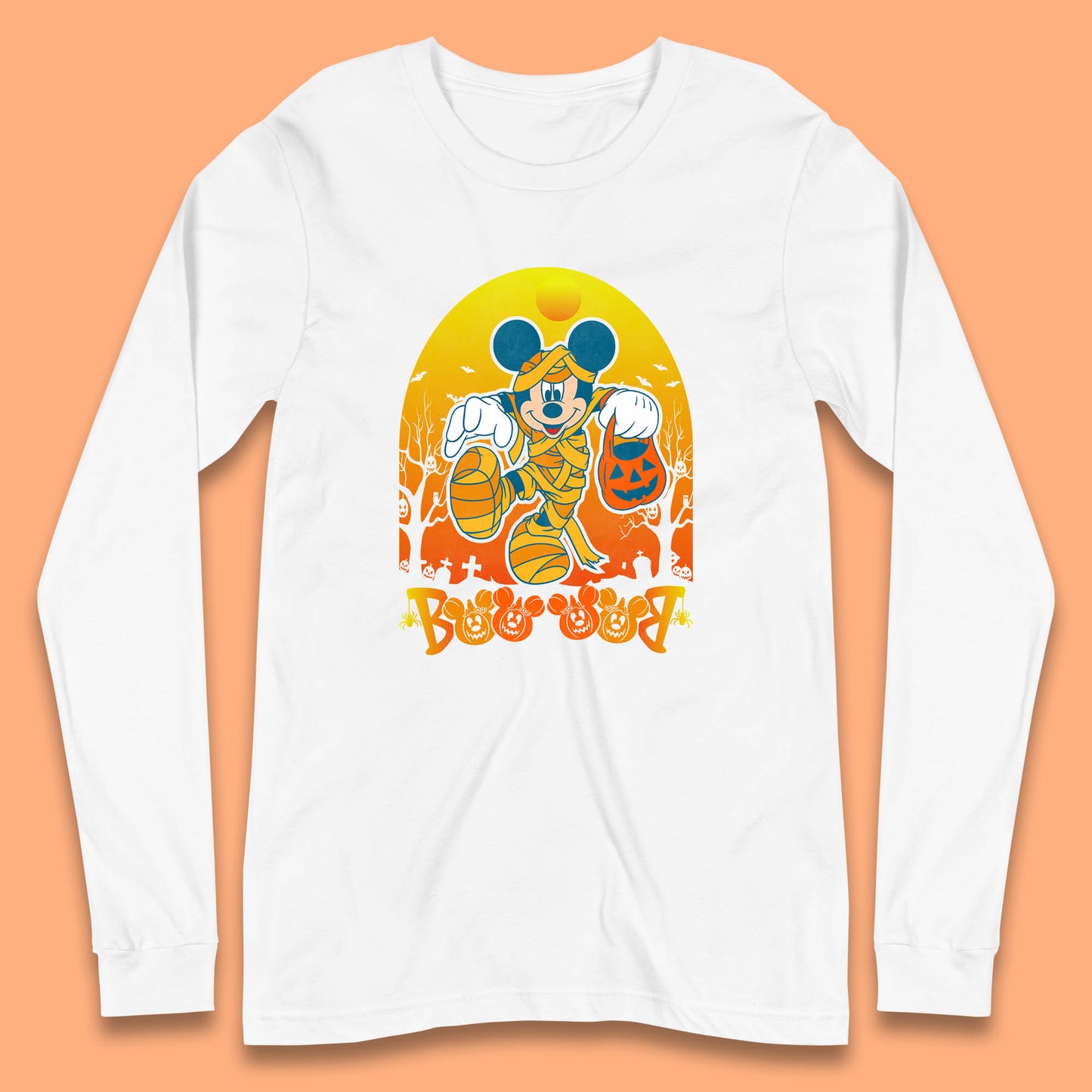 Disney Halloween Boo Mummy Mickey Mouse Horror Scary Disneyland Trip Long Sleeve T Shirt