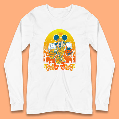 Disney Halloween Boo Mummy Mickey Mouse Horror Scary Disneyland Trip Long Sleeve T Shirt