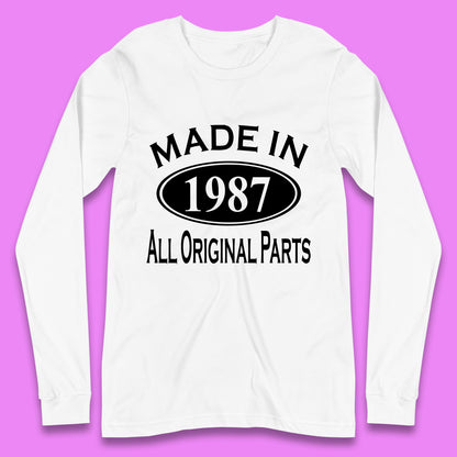 Made In 1987 All Original Parts Vintage Retro 36th Birthday Funny 36 Years Old Birthday Gift Long Sleeve T Shirt