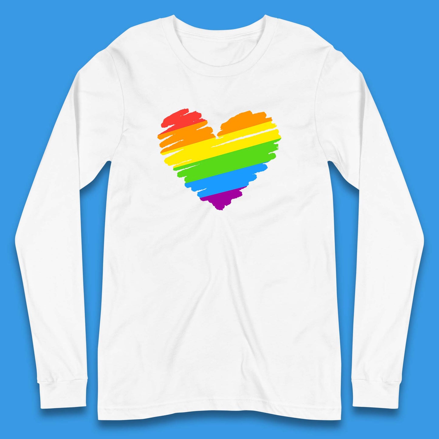 Rainbow Colour Heart Pride LGBTQ Rainbow Pride LGBT Gay Pride Month Long Sleeve T Shirt