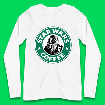 Chewbacca Star Wars Coffee Sci-fi Action Adventure Movie Character Starbucks Coffee Spoof 46th Anniversary Long Sleeve T Shirt