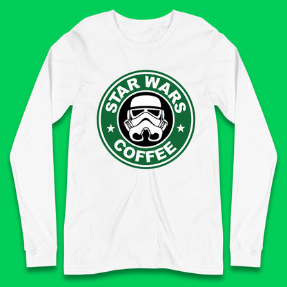 Star Wars Coffee Stormtrooper Sci-fi Action Adventure Movie Character Starbucks Coffee Spoof Star Wars 46th Anniversary Long Sleeve T Shirt