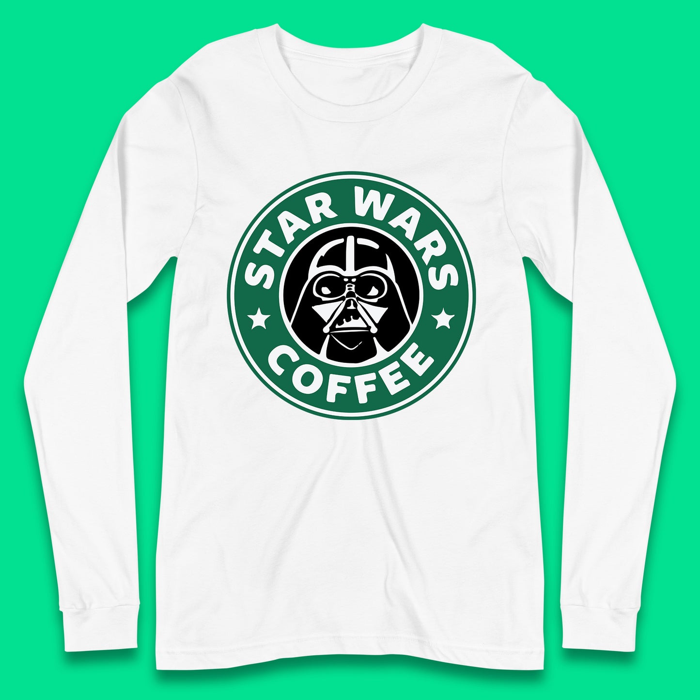 Sci-fi Action Adventure Movie Character Darth Vader Star Wars Coffee Starbucks Coffee Spoof Star Wars 46th Anniversary Long Sleeve T Shirt