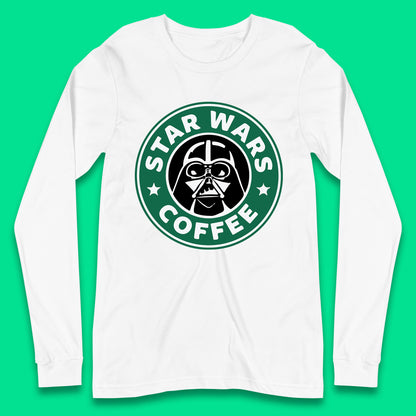 Sci-fi Action Adventure Movie Character Darth Vader Star Wars Coffee Starbucks Coffee Spoof Star Wars 46th Anniversary Long Sleeve T Shirt