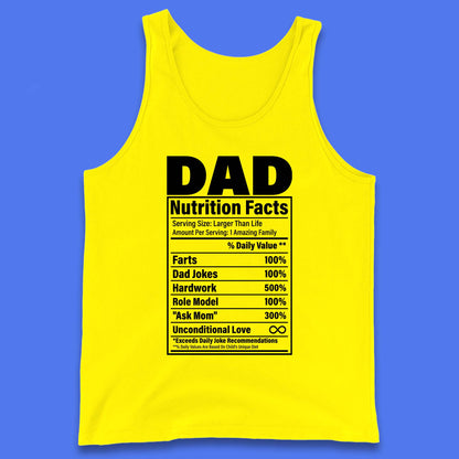 Dad Nutrition Fact Tank Top