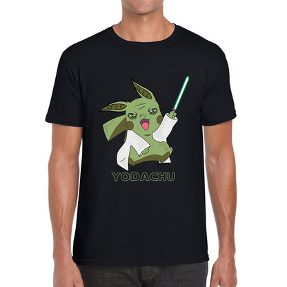 Yodachu Anime Lightsaber Movie Nintendo Parody Pikachu Pokémon Stars Wars Video Game Yoda Star Wars 46th Anniversary Mens Tee Top