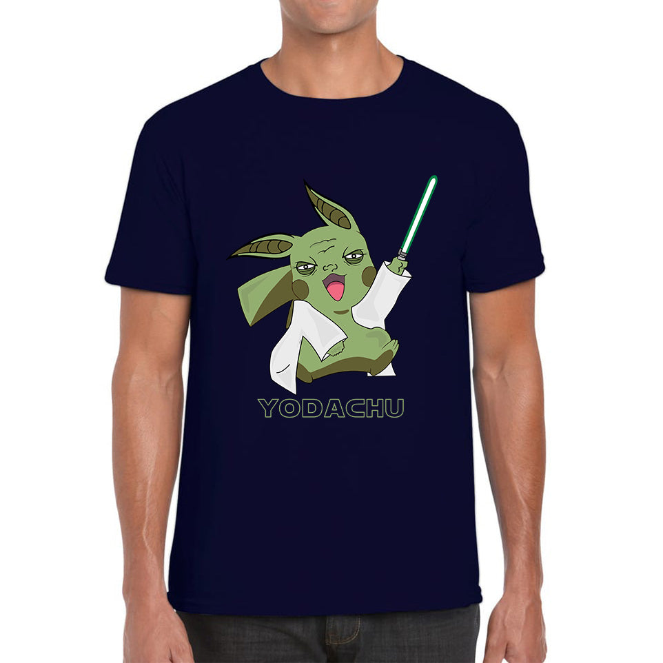 Yodachu Anime Lightsaber Movie Nintendo Parody Pikachu Pokémon Stars Wars Video Game Yoda Star Wars 46th Anniversary Mens Tee Top