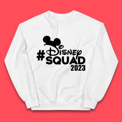 Disney Squad 2023 Mickey Mouse Minnie Mouse Cartoon Festive Disneyland Trip Vacations Kids Jumper