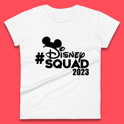 Disney Squad 2023 Mickey Mouse Minnie Mouse Cartoon Festive Disneyland Trip Vacations Womens Tee Top