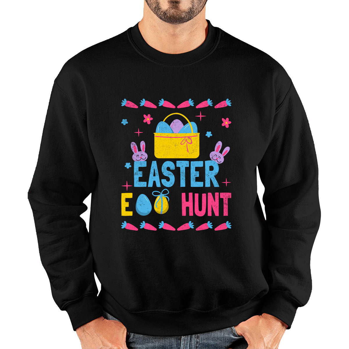 Easter Egg Hunt Hunting Squad Religious Christian Easter Egg Hunt Season Hunting Crew Egg Bucket Easter Bunny Unisex Sweatshirt