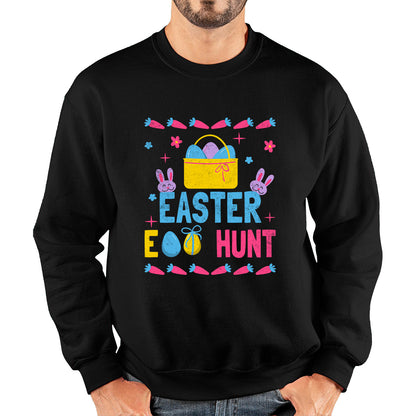 Easter Egg Hunt Hunting Squad Religious Christian Easter Egg Hunt Season Hunting Crew Egg Bucket Easter Bunny Unisex Sweatshirt