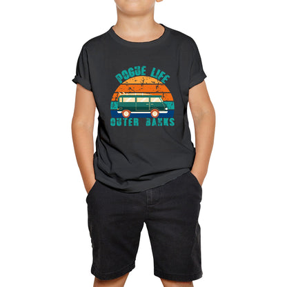 Pogue Life Outer Banks  Beach Surf Van Vintage Retro Surfing TV Series JJ Maybank Outer Banks Show OBX Fans Kids T Shirt