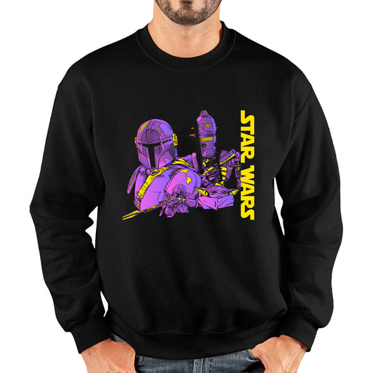 Star Wars Mashup The Mandalorian Boba Fett Grogu IG-11 Baby Yoda Fictional Characters Disney Star Wars 46th Anniversary Unisex Sweatshirt