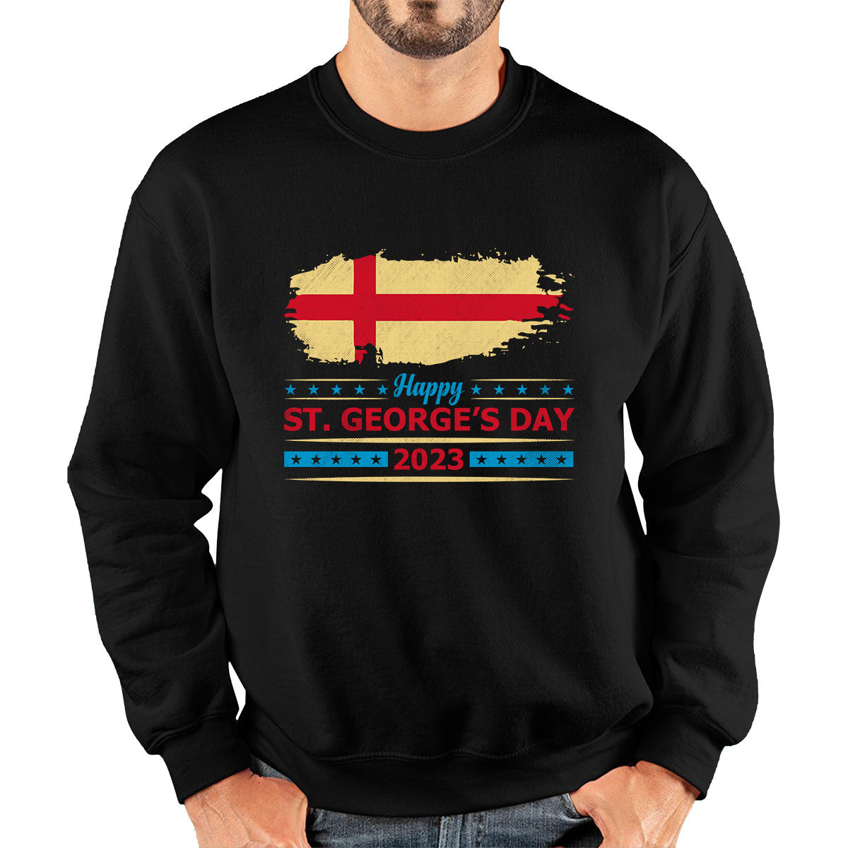 Happy St George's Day 2023 Saint George Cross England Flag Religious Warriors St George Day Unisex Sweatshirt