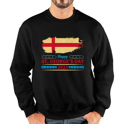 Happy St George's Day 2023 Saint George Cross England Flag Religious Warriors St George Day Unisex Sweatshirt