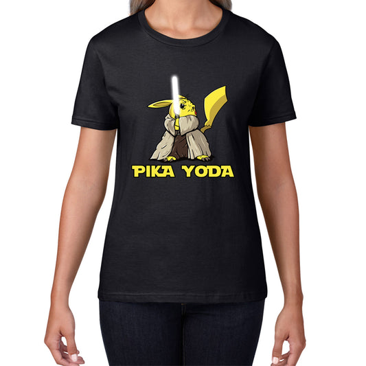 Pika Yoda Pikachu As Master Yoda Jedi Pokémon Star Wars Parody Jedi Pika Star Wars Day 46th Anniversary Womens Tee Top