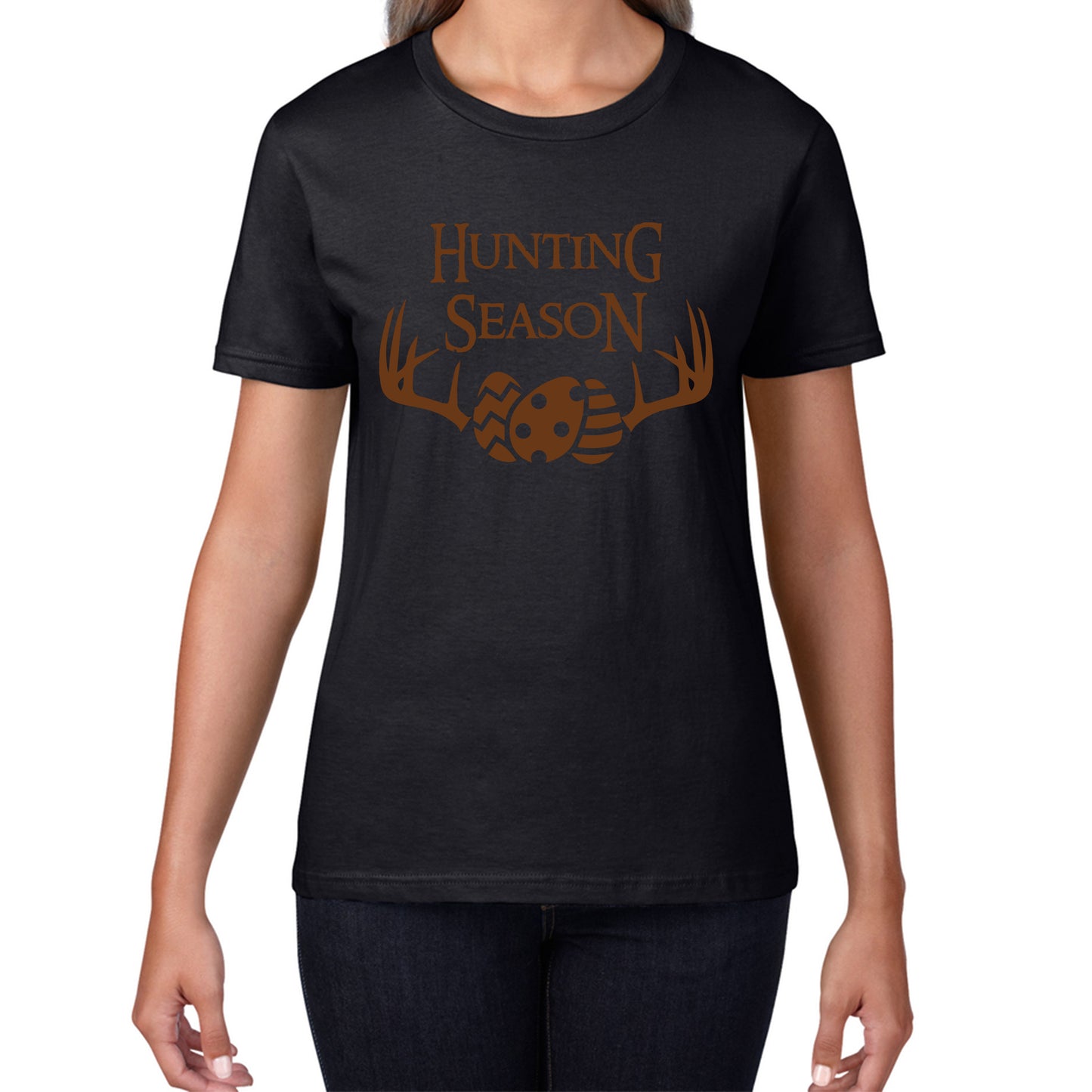 Easter Hunting Season Funny Easter Gift Rabbit Eggs Cute Bunny Deer Hunt Happy Easter Sunday Womens Tee Top