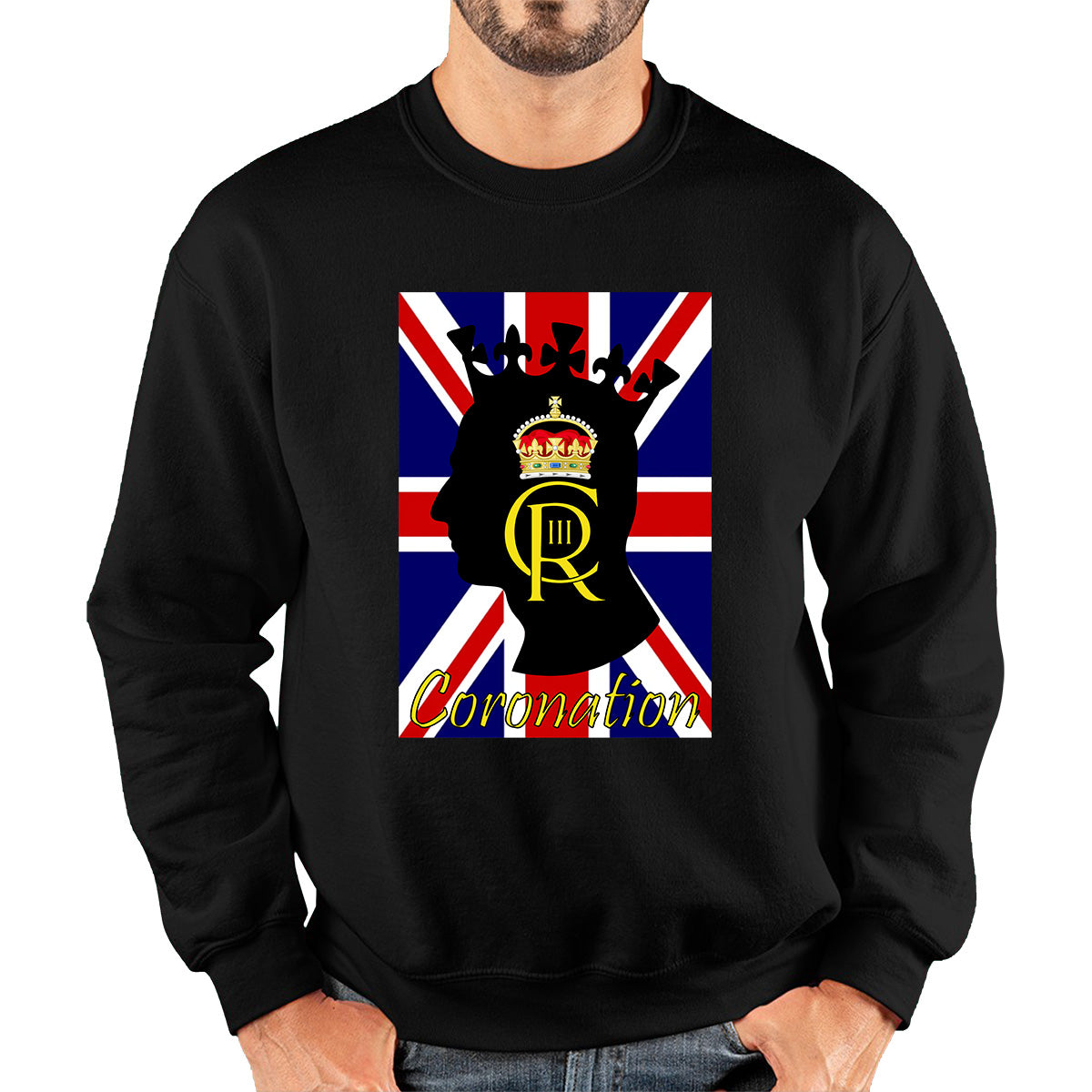 CR III Coronation Of King Charles III Royal Crown British Flag Great Britain Union Jack Unisex Sweatshirt