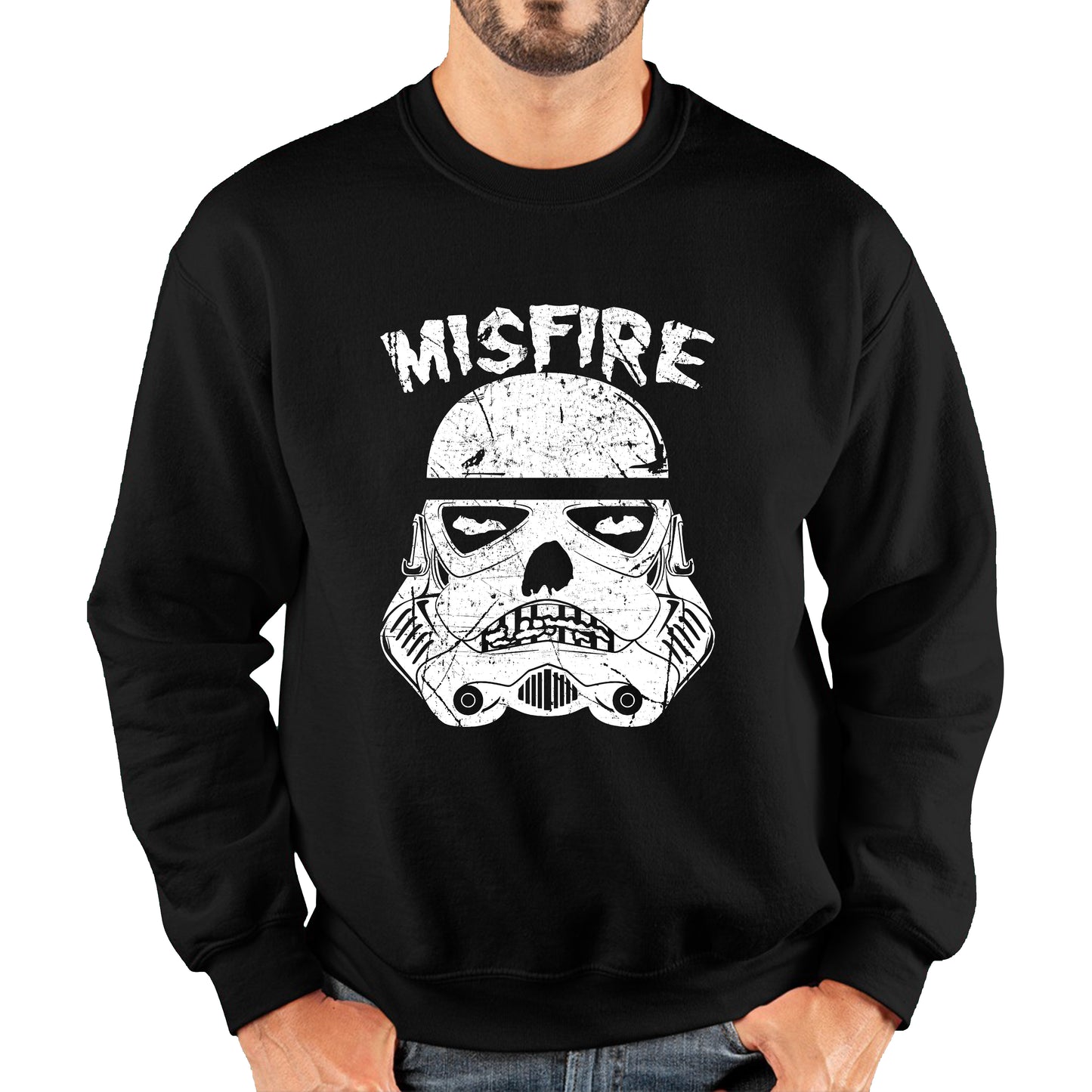 Misfire The Dark Side Made Me Do It Spoof Trooper Armor Helmet Movie Series Unisex Sweatshirt