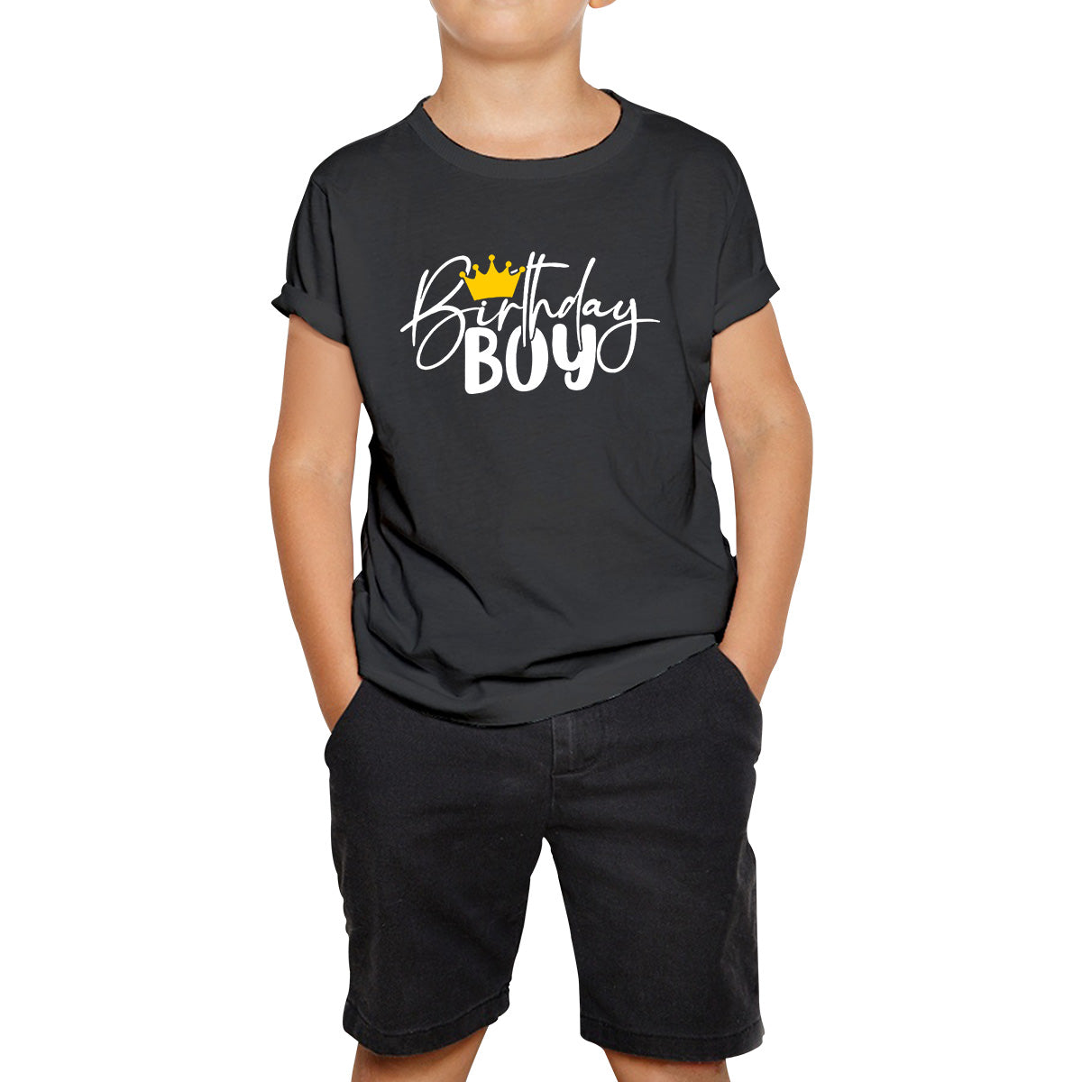 Birthday Boy King Prince Crown Cute Birthday Party Costume Happy Birthday Kids T Shirt