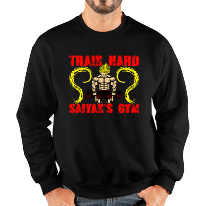 Train Hard Saiyan's Gym Dragon Ball Z Super Saiyan Goku Gym Training Musculation Dumbells Bodybuilding Workout Unisex Sweatshirt