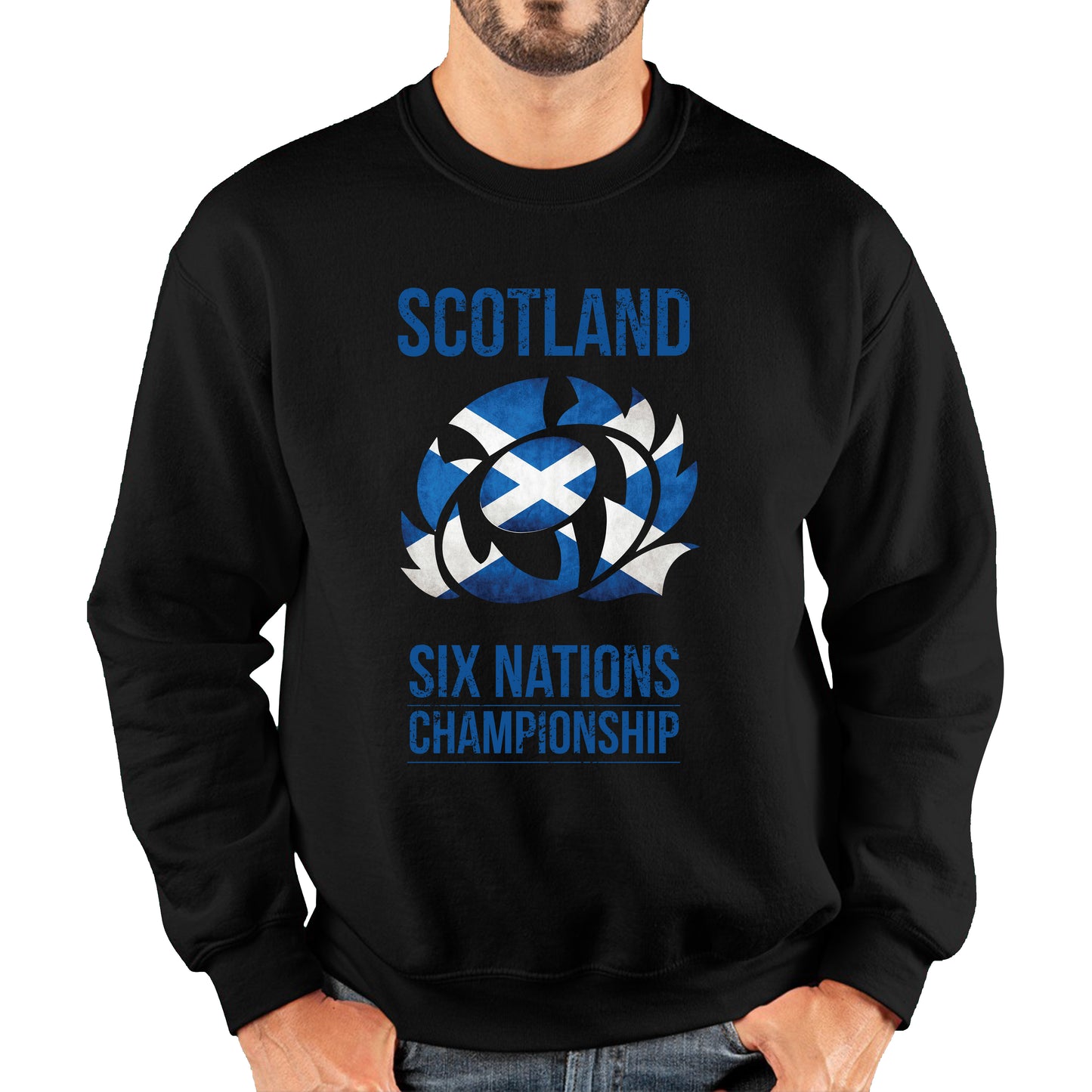 Scotland Flag Logo Rugby Cup European Support World Six Nations Championship Unisex Sweatshirt