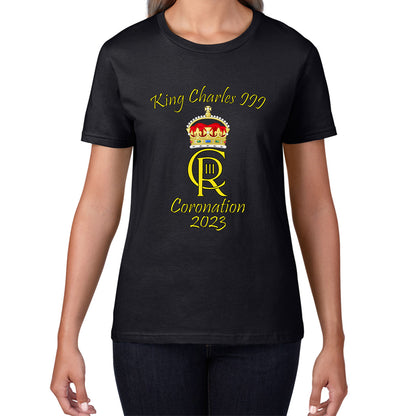 King Charles III Coronation 2023 Royal Crown Royal Cypher God Save The King Union Jack Womens Tee Top