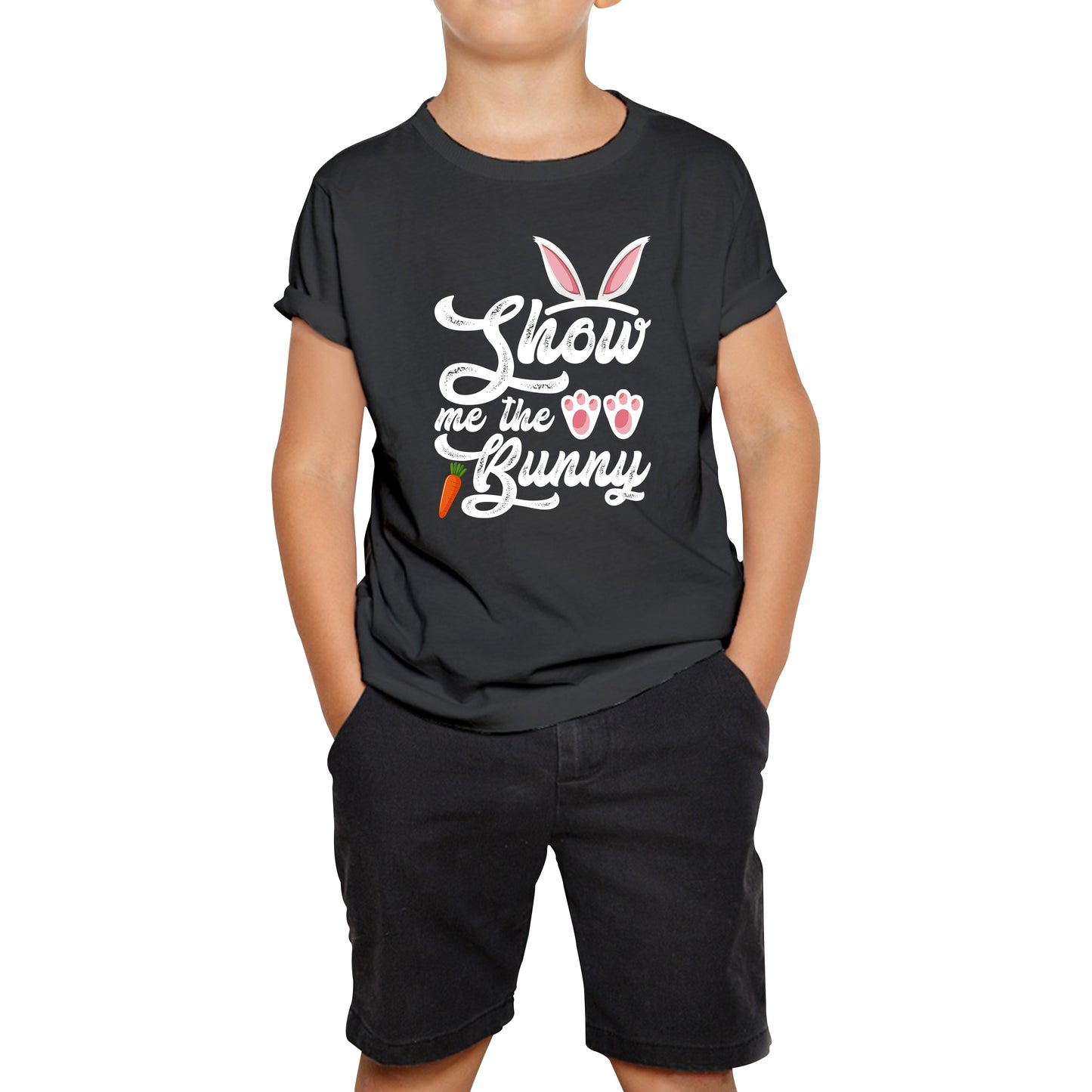 Show Me The Bunny Rabbit Funny Easter Day Cute Easter Sunday Kids Tee