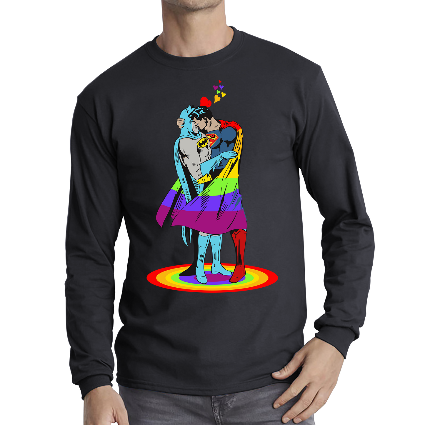 Batman x Superman Kiss Gay Pride LGBT T Shirt