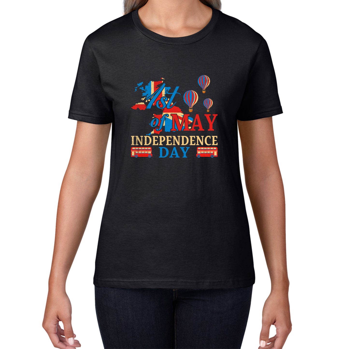 1st Of May British Independence Day UK Independence Day British Country Love Patriotism UK Union Jack Flag Womens Tee Top