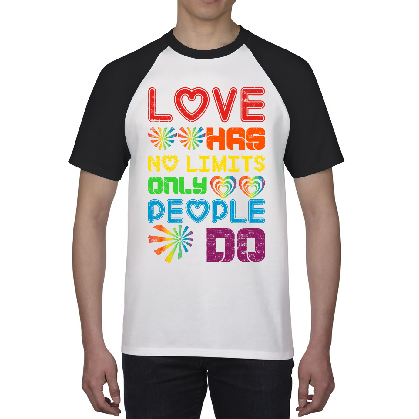 Love has No Limits Only People Do LGBT Gay Pride Baseball T Shirt