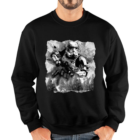 Hunter In The Forest Death Star Vintage Poster Graphic Movie Series Unisex Sweatshirt