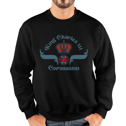 King Charles III Coronation Royal Crown CR III His Majesty Union Jack God Save The King Uk Flag Unisex Sweatshirt