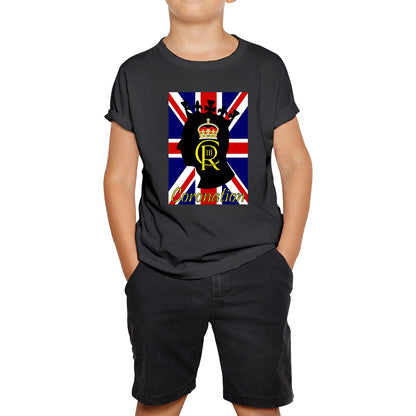 CR III Coronation Of King Charles III Royal Crown British Flag Great Britain Union Jack Kids T Shirt