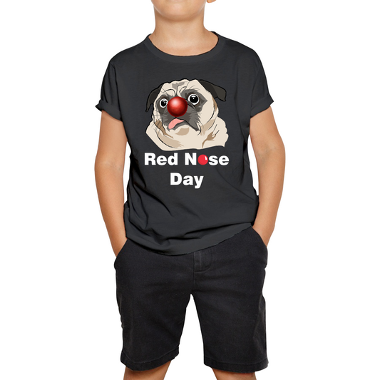 Pug Dog Red Nose Day T Shirt