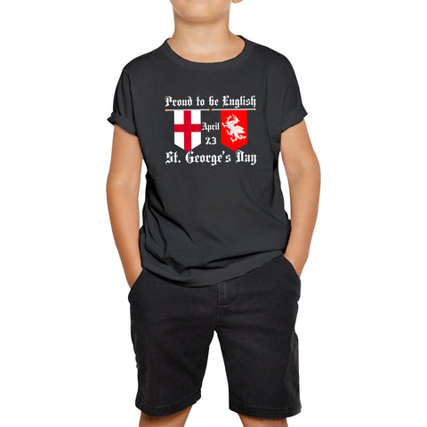 Proud To Be English St George's Day Flags Of Wales And England Welsh And English Relations St George Day Kids T Shirt