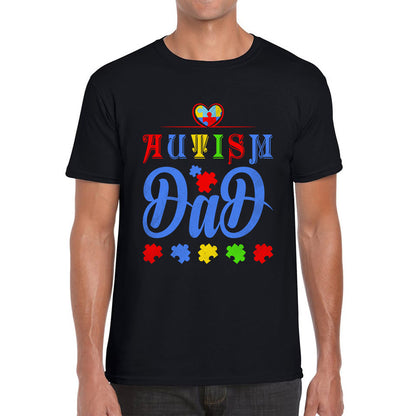 Autism Dad Autism Awareness Month Autism Support Proud Dad Autism Acceptance Puzzle Piece Mens Tee Top