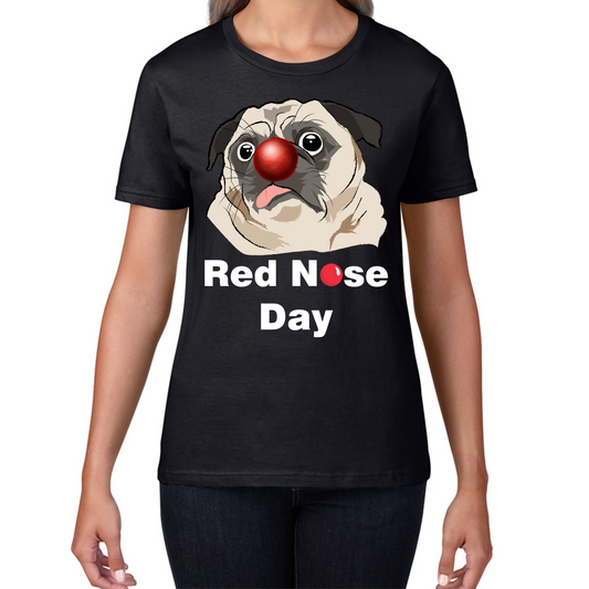 Pug Dog Red Nose Day T Shirt