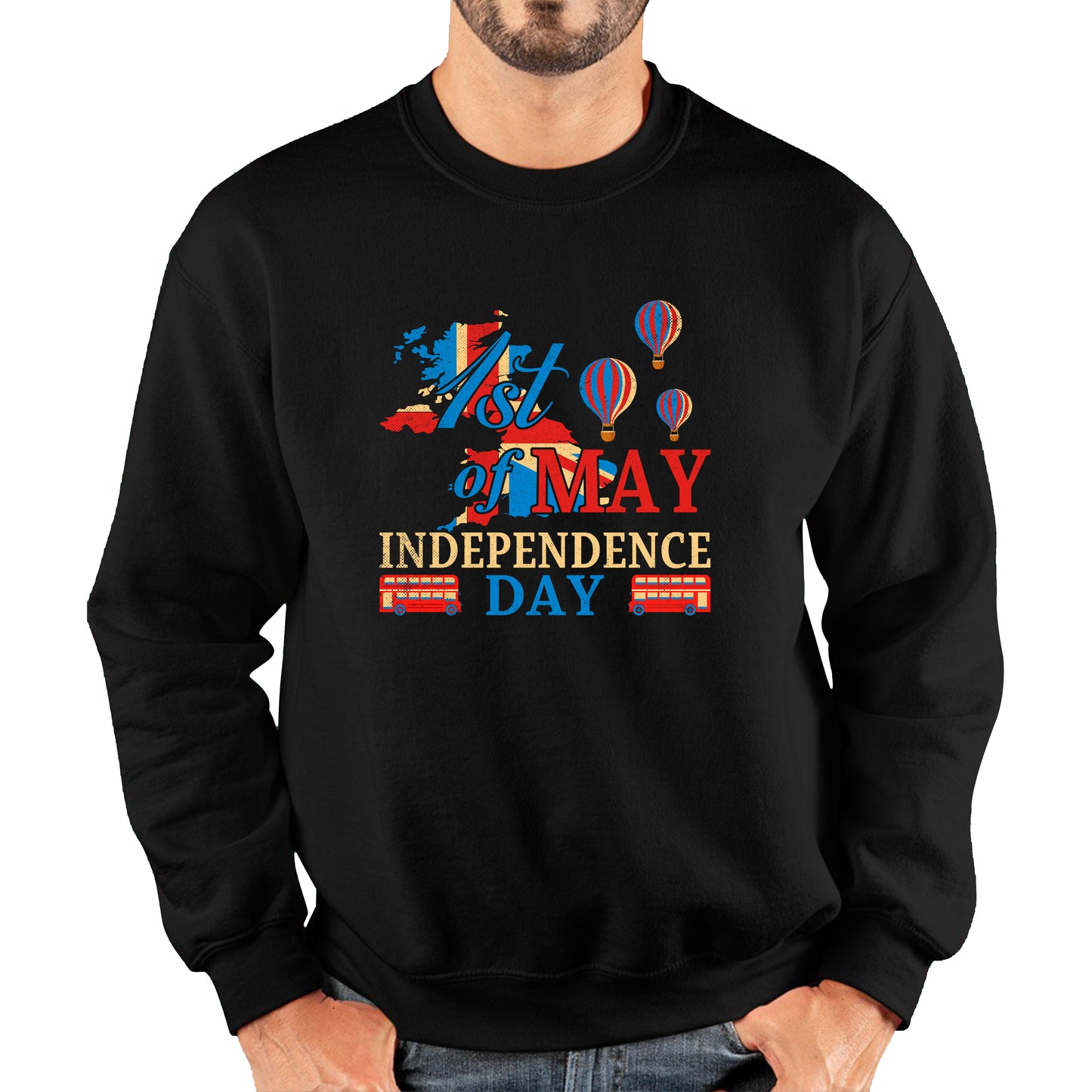 1st Of May British Independence Day UK Independence Day British Country Love Patriotism UK Union Jack Flag Unisex Sweatshirt