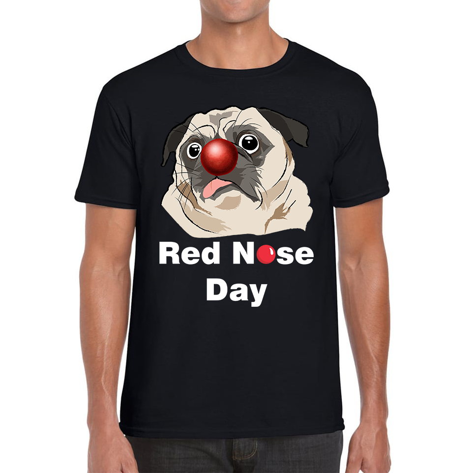 Pug Dog Red Nose Day T Shirt