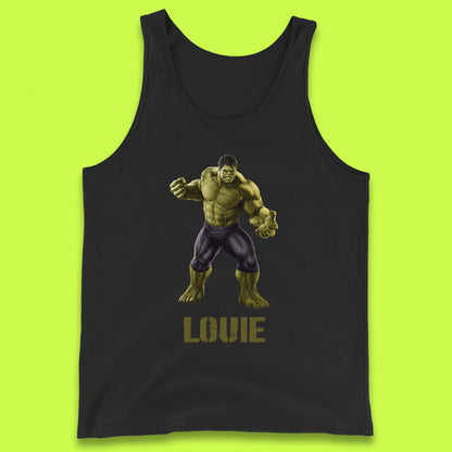 Personalised Marvel’s The Incredible Hulk Your Name Marvel Avengers Hulk Giant Man Angry Hulk Superhero  Tank Top