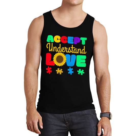 Accept Understand Love Autism Awareness Tank Top