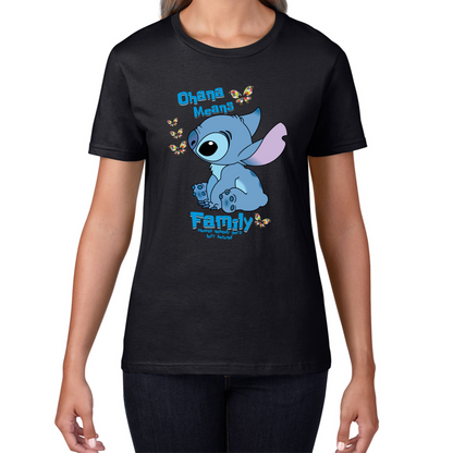 Ohana Means Family Lilo & Stitch Funny Comedy Family Cartoon Lovers Womens Tee Top