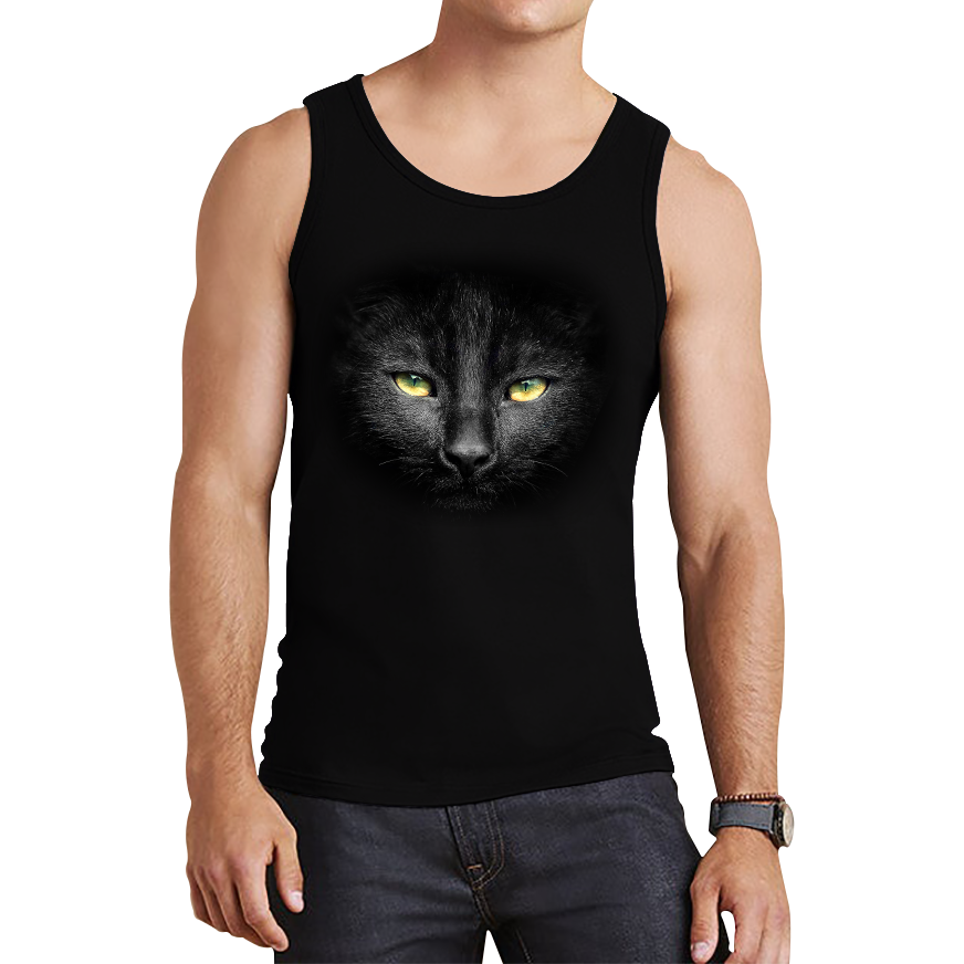 Black Cat Yellow Eyes Tank Top