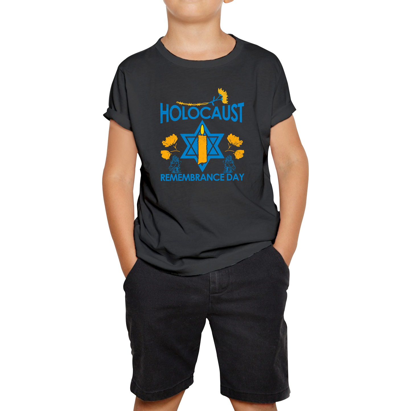 Holocaust Remembrance Day Victims Of The Holocaust Festival of Lights Kids Tee